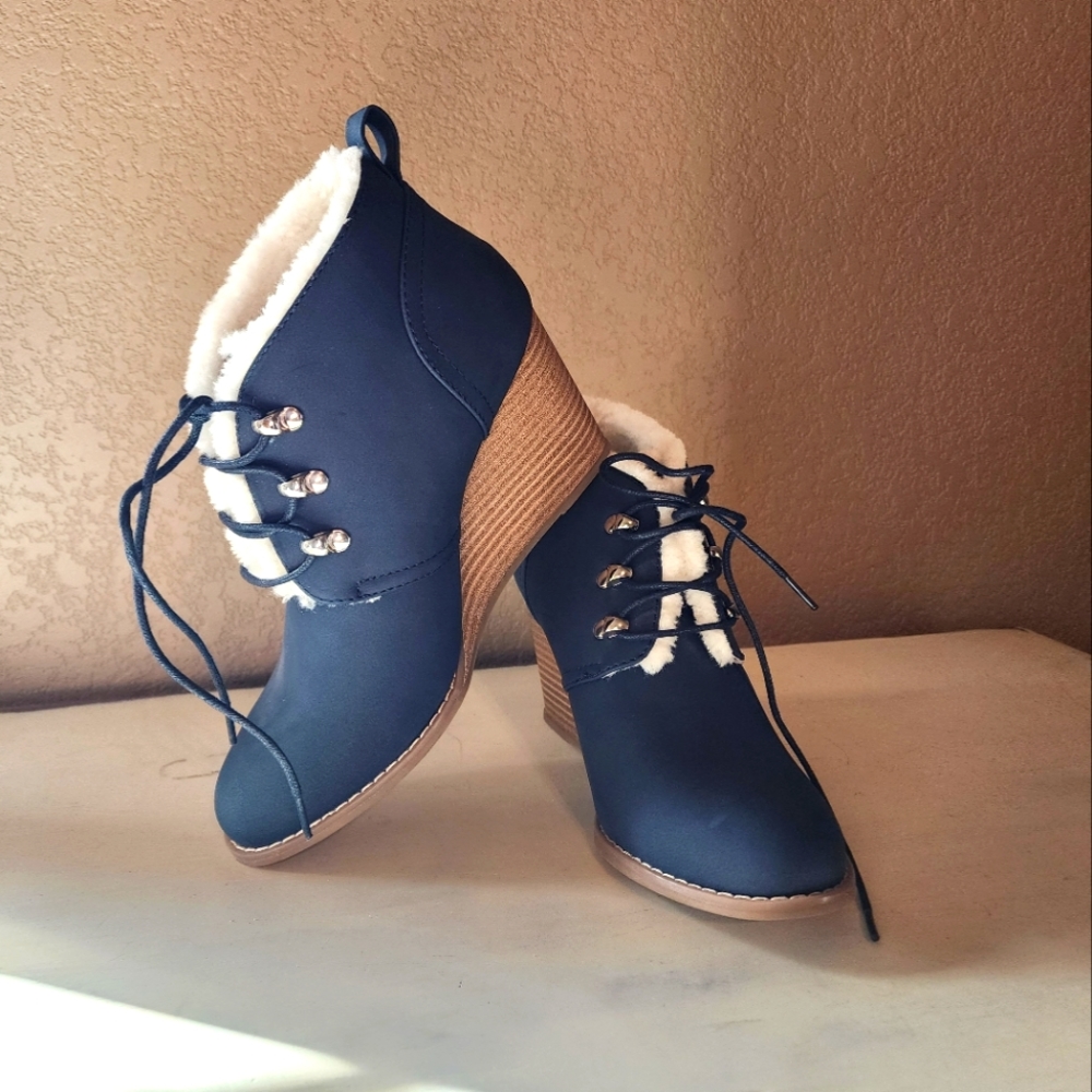 Wedge heel booties
